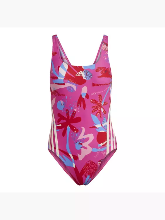 Adidas Floral 3-Streifen Badeanzug 1 Adidas Floral 3-Streifen Badeanzug
